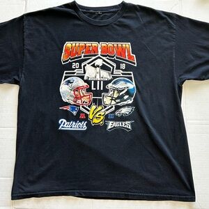 Super Bowl LII Patriots vs Eagles t-shirt 2XL